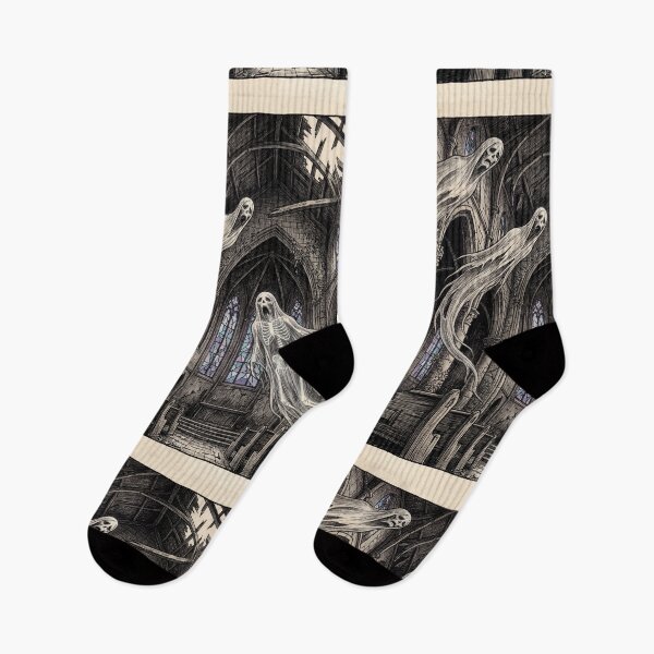 Item preview, Gothic Mansion Haunting nightmare illustration art designed and sold by Vintage Designs +.