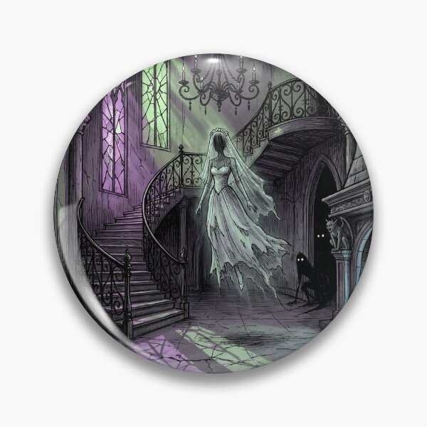 Item preview, Gothic Mansion Haunting nightmare illustration art designed and sold by Vintage Designs +.