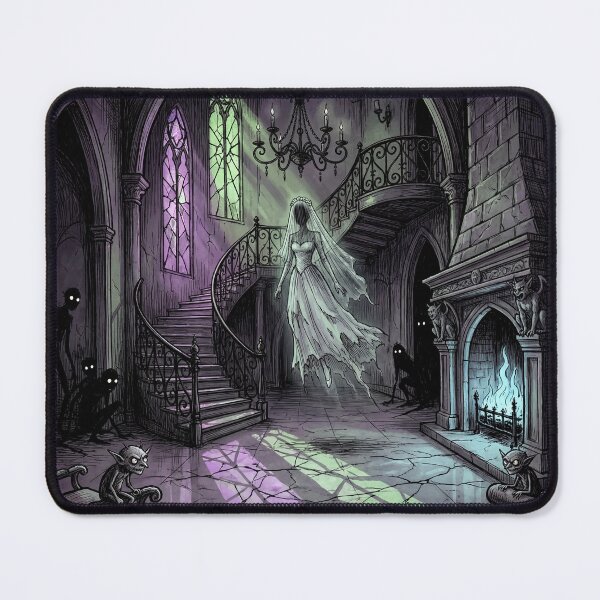 Item preview, Gothic Mansion Haunting nightmare illustration art designed and sold by Vintage Designs +.