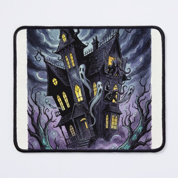 Item preview, Gothic Mansion Haunting nightmare illustration art designed and sold by Vintage Designs +.