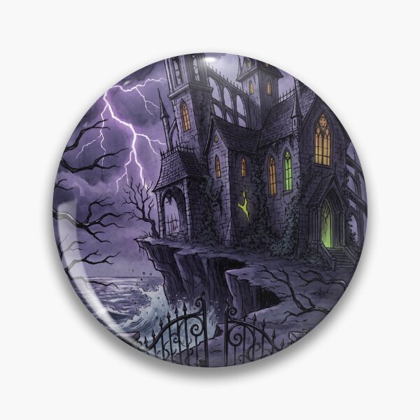 Item preview, Gothic Mansion Haunting nightmare illustration art designed and sold by Vintage Designs +.