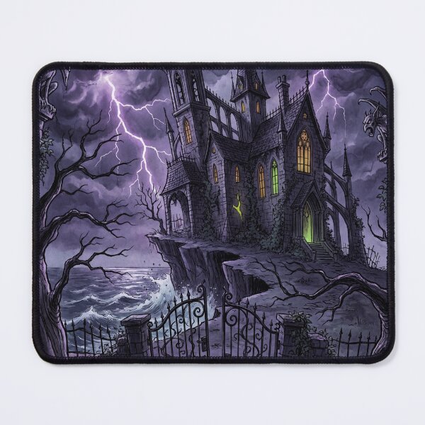 Item preview, Gothic Mansion Haunting nightmare illustration art designed and sold by Vintage Designs +.