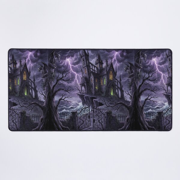 Item preview, Gothic Mansion Haunting nightmare illustration art designed and sold by Vintage Designs +.