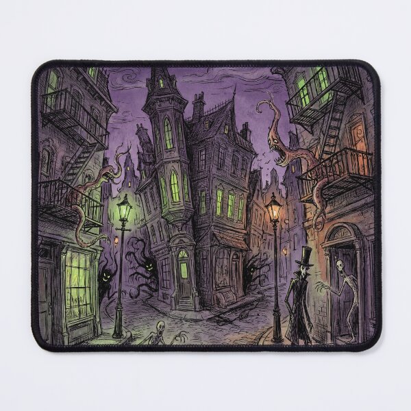 Item preview, Gothic Mansion Haunting nightmare illustration art designed and sold by Vintage Designs +.
