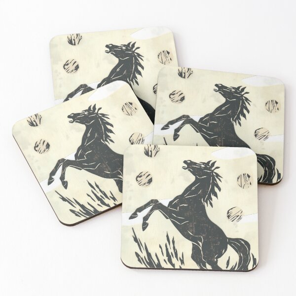 Item preview, Abstract Rearing Black Horse Spirit designed and sold by bubblegoth.