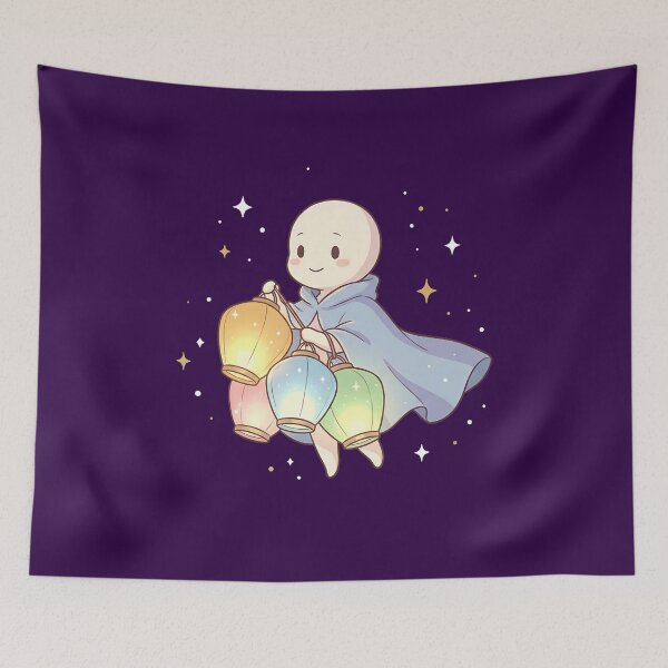 Item preview, The Lantern Collector – Magical Anime Spirit & Wish Lanterns Illustration designed and sold by Vrixat.