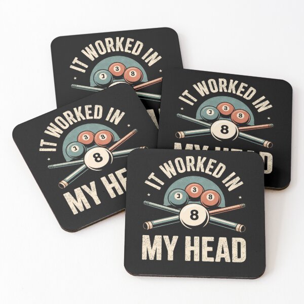 Item preview, It Worked In My Head Funny Retro Billiards designed and sold by FreshVibe Prints.