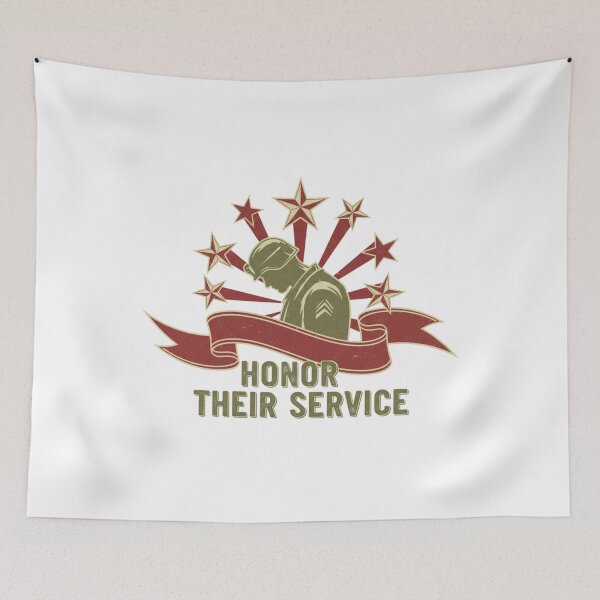 Item preview, Honor Their Service Fallen Soldier Vintage Distressed Veteran Memorial Tribute designed and sold by chattsuede.
