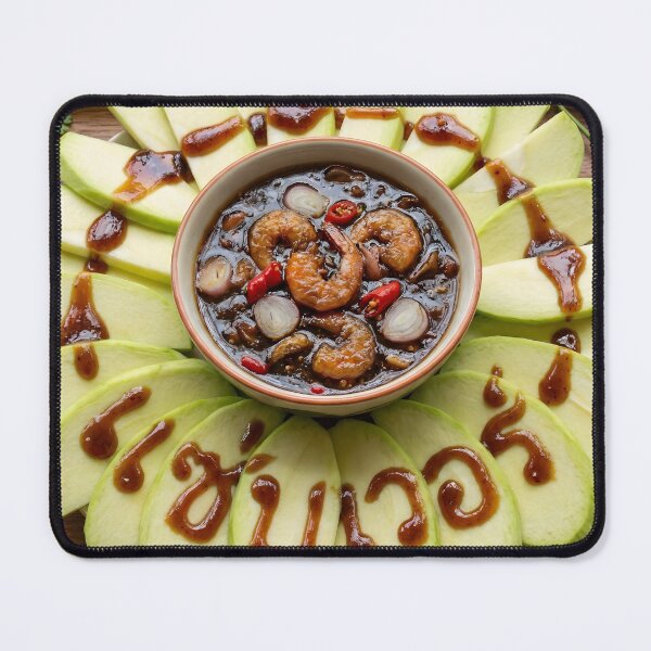 Item preview, Green Mango with Sweet Fish Sauce and Sticky Sauce Typography designed and sold by mronsunday AI Art Studio.
