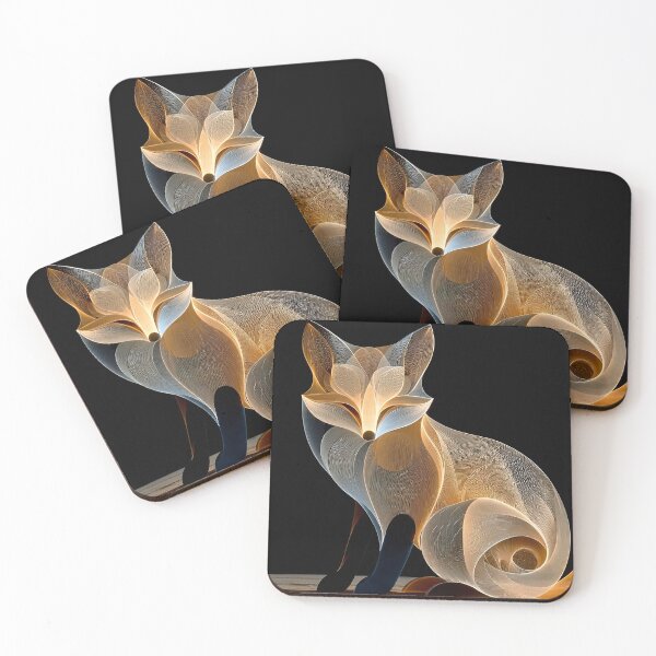 Item preview, Golden Luminous Fox – Modern Abstract Light Sculpture Art designed and sold by TDesignp.