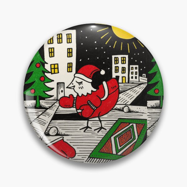 Item preview, Whimsical Christmas Bird in a Surreal Cityscape designed and sold by EvaArtHome.