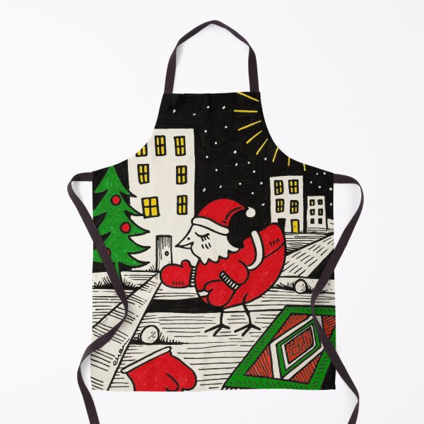 Item preview, Whimsical Christmas Bird in a Surreal Cityscape designed and sold by EvaArtHome.