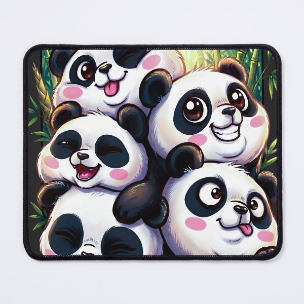 Item preview, Kawaii Panda Pile - Cute Anime Style Pandas with Bamboo designed and sold by Tiny-roar-studio.