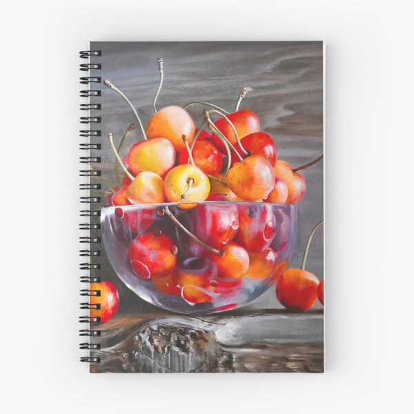 Item preview, Hyperrealistic Cherry Still Life with Glass Bowl – Realism Fruit Painting designed and sold by LukianArtPrint.