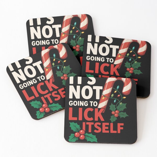 Item preview, funny christmas It's Not Going to Lick Itself Candy Cane Christmas T-Shirt designed and sold by Uglyandcute.