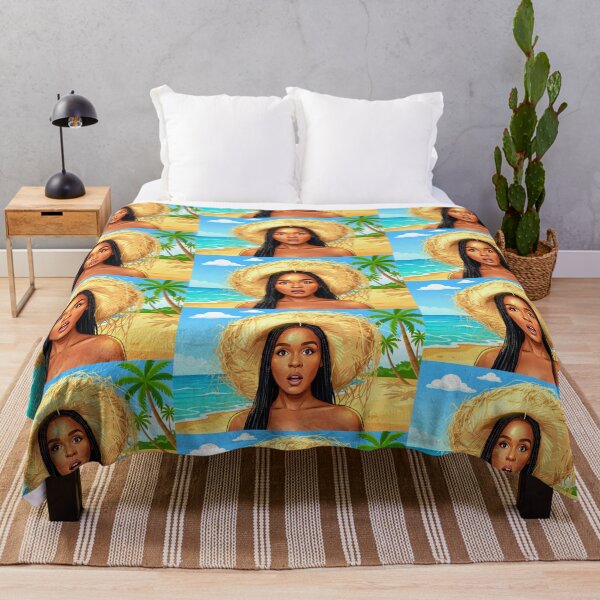Item preview, A Drawing of Janelle Monáe on a beach in Costa Rica designed and sold by MattBStickers.