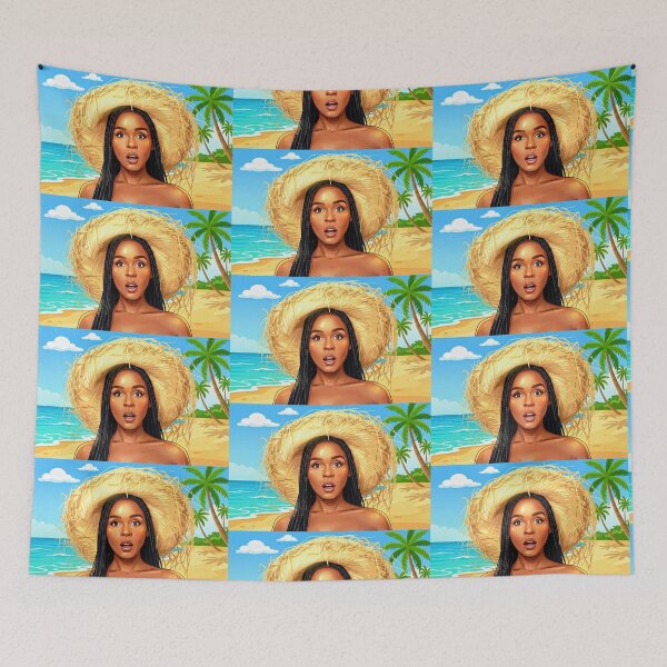 Item preview, A Drawing of Janelle Monáe on a beach in Costa Rica designed and sold by MattBStickers.