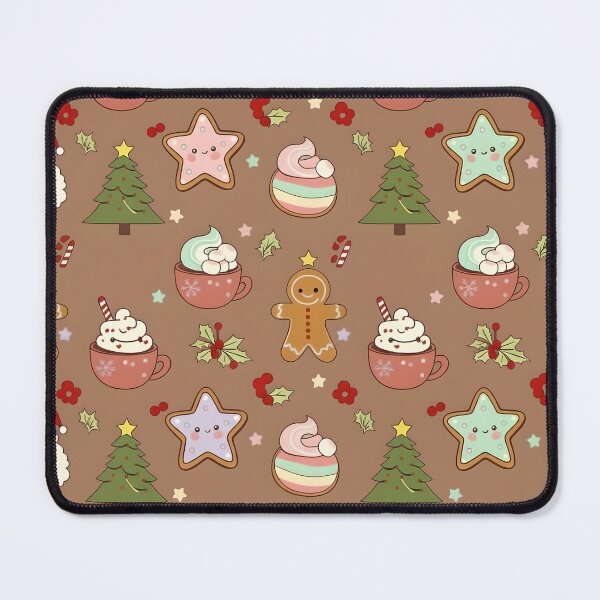 Item preview, Kawaii Christmas Cookies & Cocoa Cute Holiday Pattern designed and sold by MossyMallowStudios.