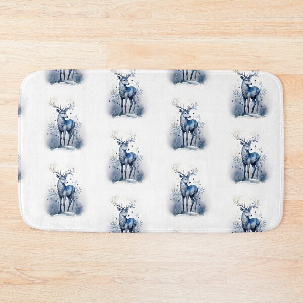 Item preview, Blue Winter Deer Watercolor Art designed and sold by Rutvain.