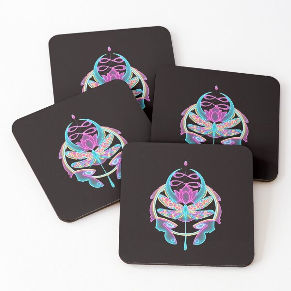 Item preview, Neon Lotus Dragonfly Sacred Geometry Art designed and sold by Color for Balance .