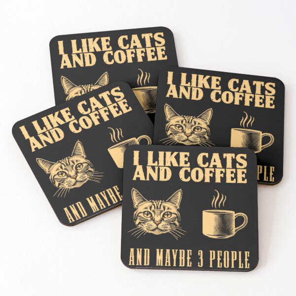 Item preview, I like cats and coffee and maybe 3 three people funny sayings  designed and sold by SkeletonsDanger.