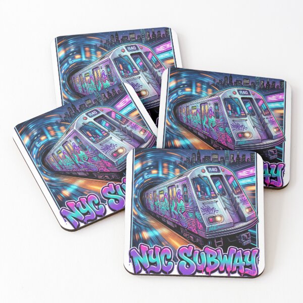 Item preview, NYC Subway R40 Slant - Retro Futuristic Graffiti Art designed and sold by MayaDelaye.