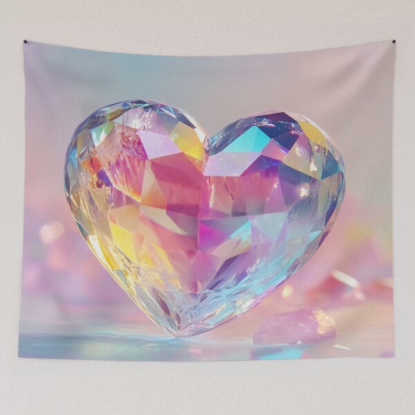 Item preview, Colorful crystal heart on display designed and sold by anytka.