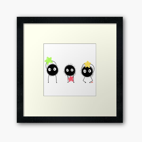 spirited away -- soot sprites and their stars Framed Art Print