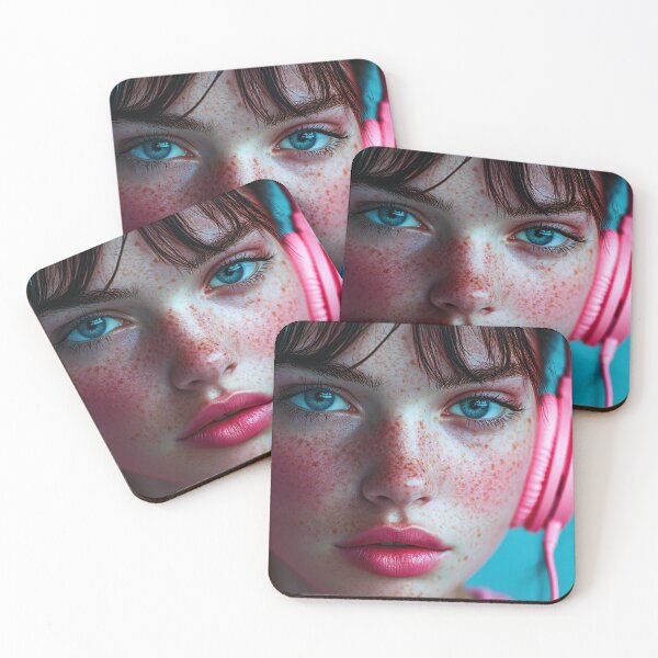 Item preview, Girl with headphones enjoying music designed and sold by anytka.