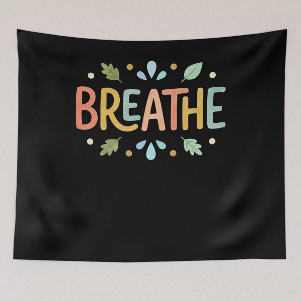 Item preview, Breathe Mindful Calm Positive Nature Quote designed and sold by FreshVibe Prints.