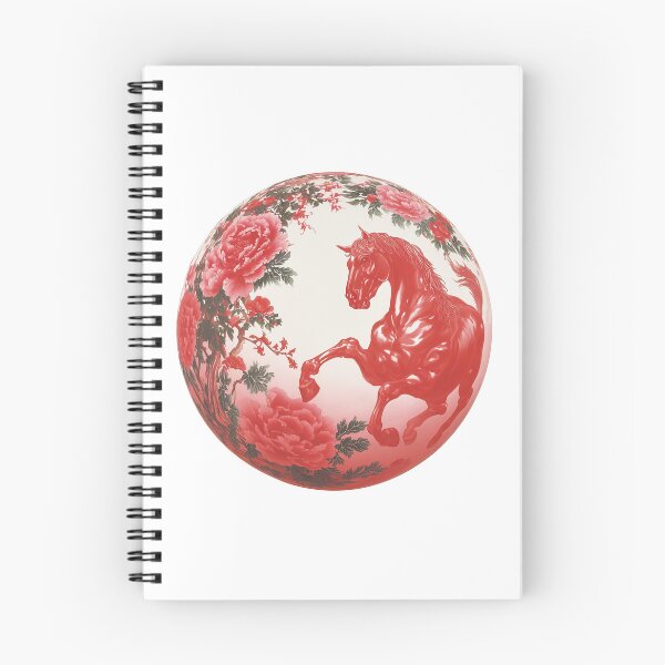 Item preview, Red Chinese Zodiac Horse And Peonies designed and sold by bubblegoth.