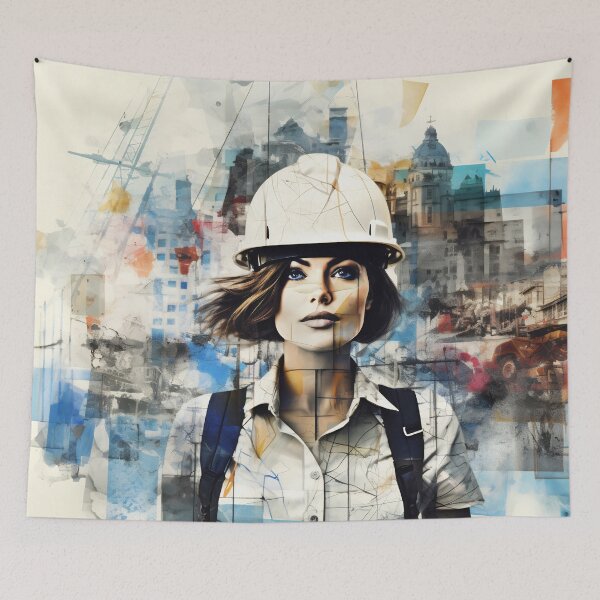 Item preview, Confident woman at construction site designed and sold by anytka.