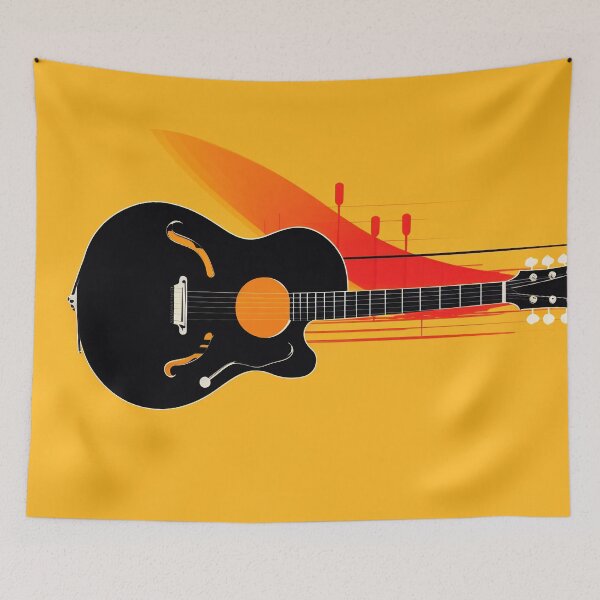 Item preview, Creative music with black guitar designed and sold by anytka.