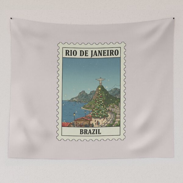 Item preview, Vintage rio de janeiro christmas stamp designed and sold by allaboutstamps.