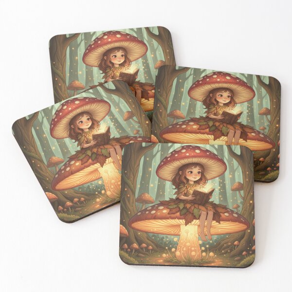 Item preview, Mushroom Girl Reading – “Shroom Scholar” designed and sold by JLMWorks.
