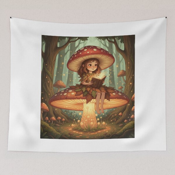 Item preview, Mushroom Girl Reading – “Shroom Scholar” designed and sold by JLMWorks.