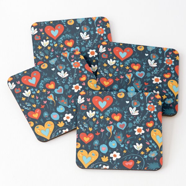 Item preview, Colorful heart and flower pattern designed and sold by anytka.