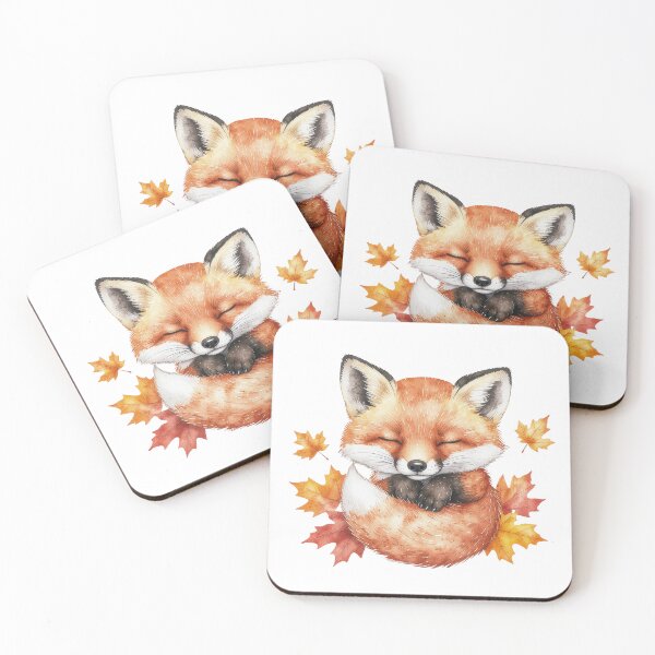 Item preview, Sleeping Autumn Fox Watercolor Art designed and sold by Rutvain.