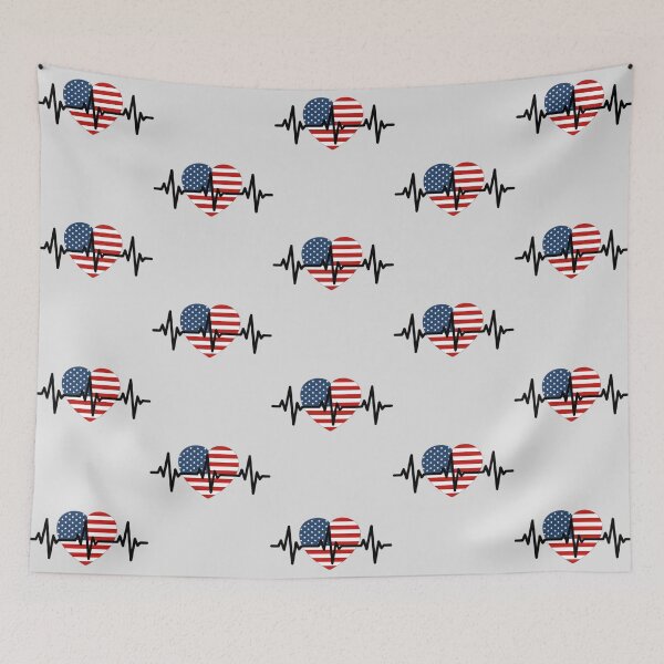 Item preview, Heartbeat of America – Patriotic Heart Design designed and sold by mashmosh.