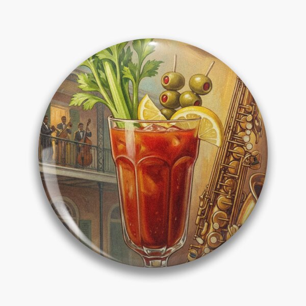 Item preview, BLOODY MARY SPICY MORNING CURE Vintage 1950s New Orleans Jazz Brunch Poster designed and sold by Cozy-Old-Pub.