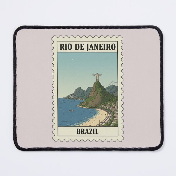 Item preview, Vintage rio de janeiro brazil travel stamp designed and sold by allaboutstamps.