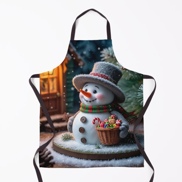 Item preview, Cute Snowman With Christmas Basket in Cozy Winter Scene designed and sold by AmetistLight.