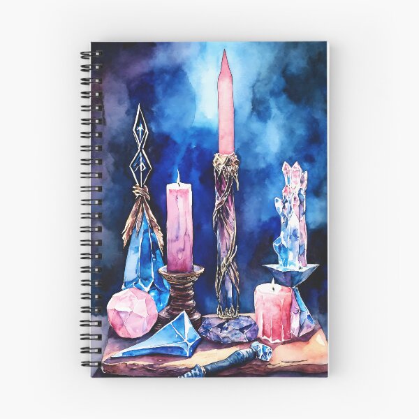 Item preview, Tarot Table Watercolor – Enchanted Crystal and Candle Artwork designed and sold by soulfulpalette.