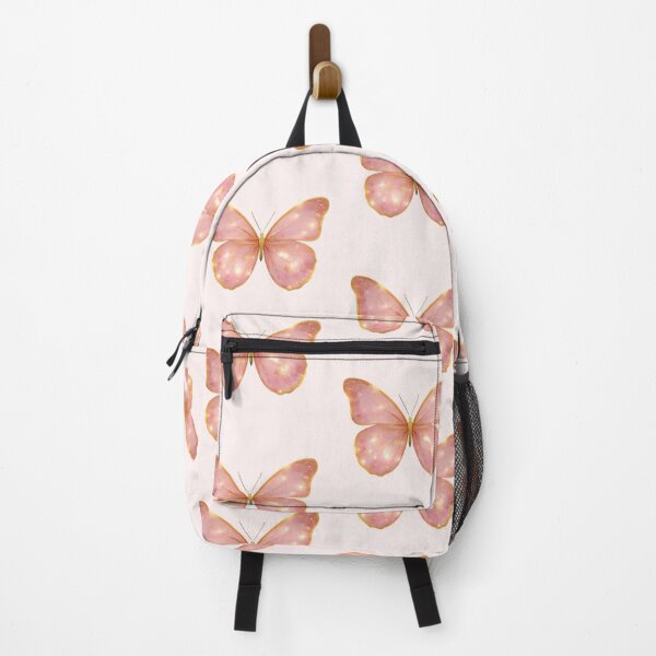 Item preview, Pink Butterfly with Gold Accents Elegant Shiny Butterfly Design designed and sold by Moodune.