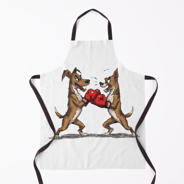 Item preview, Two fierce cartoon dogs wearing red boxing gloves facing each other in a heated rivalry stance illustrated in bold dynamic comic style artwork designed and sold by ArtPetrenko90.