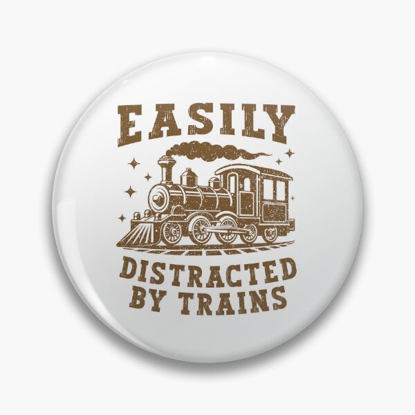 Item preview, Easily Distracted By Trains Funny Vintage Locomotive Design designed and sold by Dmetalx Art Apparel.