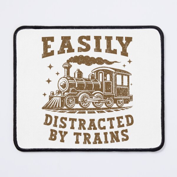 Item preview, Easily Distracted By Trains Funny Vintage Locomotive Design designed and sold by Dmetalx Art Apparel.