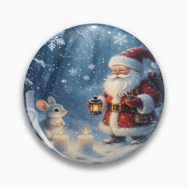 Item preview, Santa Claus and Little Winter Mouse – Cute Christmas Illustration designed and sold by AmetistLight.