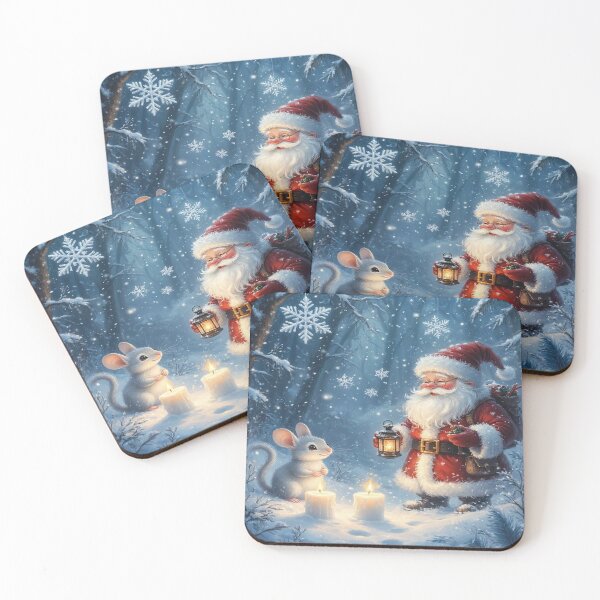 Item preview, Santa Claus and Little Winter Mouse – Cute Christmas Illustration designed and sold by AmetistLight.