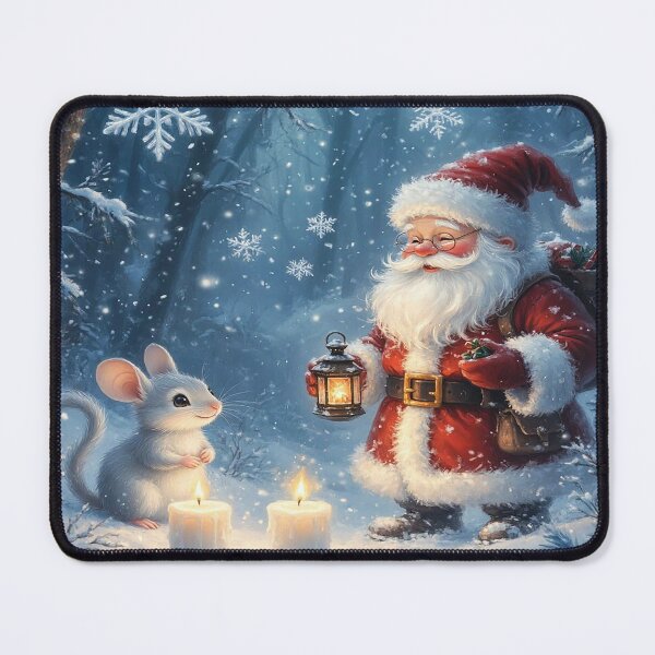 Item preview, Santa Claus and Little Winter Mouse – Cute Christmas Illustration designed and sold by AmetistLight.